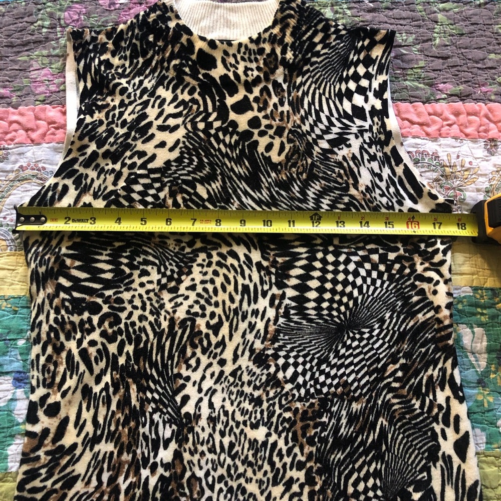 Leopard Optical Illusion Psychedelic Print Sleeve… - image 5